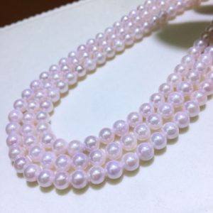 16 inches AA+ 3-4mm Natural Round White Sea Water Akoya Pearls Loose Strand