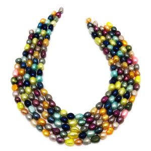 16 inches 10-11mm Multicolor Natural Baroque Pearls Loose Strand