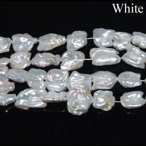 16 inches 20-25mm Natural Flat Retangle Baroque Pearls Loose Strand