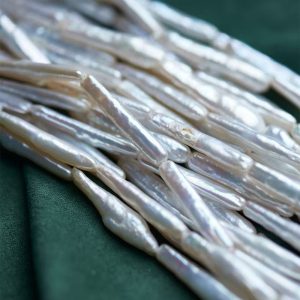 16 inches 6-24mm White High Luster Long Stick Biwa Pearls Loose Strand
