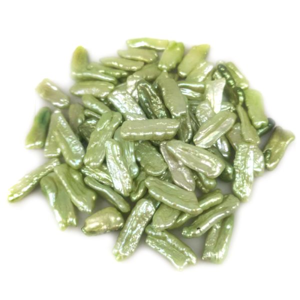 Wholesale 9-20mm Green Natural Loose Baroque Stick Biwa Pearl