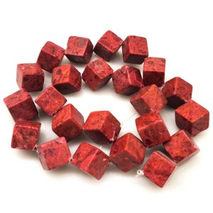 16 inches Diagonally Drilled Cube Sponge Coral Beads Loose Strand
