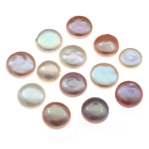 Wholesale 13-15mm AA+ White Coin Shaped Fresh Water Loose Pearl