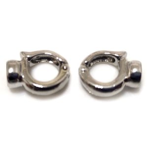 Wholesale 9x22mm Single Row Bean Shaped 925 Sterling Silver Clasp