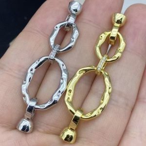 Wholesale 15x60mm Gold Filled Double Ring Necklace Clasp