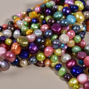 16 inches 7-8mm Multicolor Natural Nugget Pearls Loose Strand