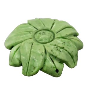 38mm Green Sun Flower Natural Carved Turquoise Charm