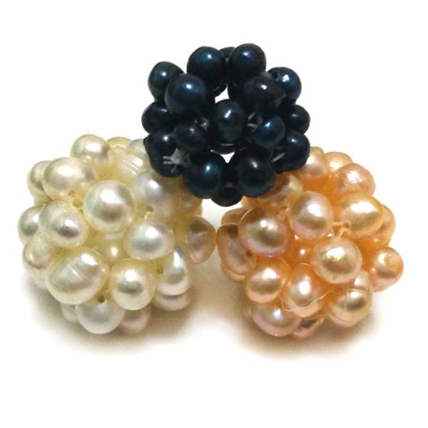 Wholesale Diameter 17-18mm Natural 4-5mm Pearls Braided Jewelry Ball