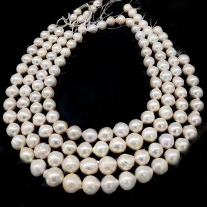 16 inches 11-14mm Natural White Round Edison Pearls Loose Strand