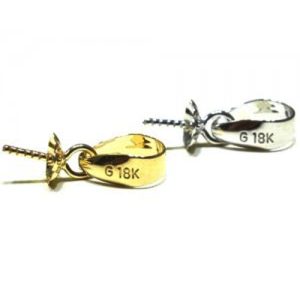 18K Genuine Plain Style Solid Gold Bail For Pendent and Necklace