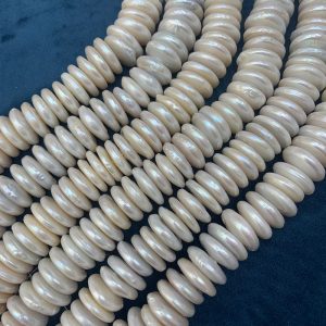 16 inches 12-13mm Center-Drilled White Coin Pearls Loose Strand
