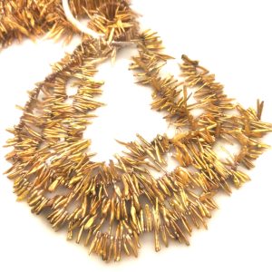 16 inches 20-30mm Yellow Gold Natural Stick Shaped Side Drilled Baroque Biwa Pearls Loose Strand