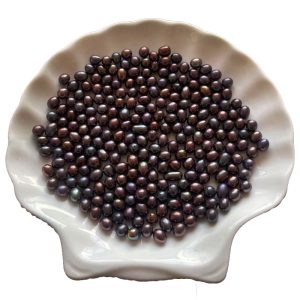 Wholesale 7-8mm Half Hole Black Natural High Luster Rain Drop Pearl