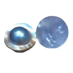 22-24mm AA+ Natural Gray Hat Shaped Round Sea Water Mabe Pearl