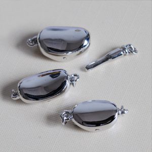 Wholesale 8x15mm Bean Shaped Clip-on 925 Sterling Silver Clasp