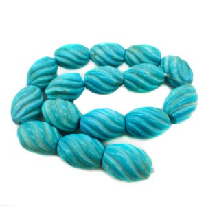 16 inches 12x17mm Twisted Drum Blue Natural Turquoise Beads Loose Strand
