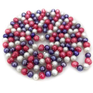 Wholesale 48 inches Natural Multicolor Potato Pearl Long Chain Necklace