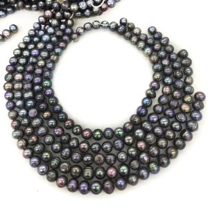 16 inches 10-11mm Dark Gray Potato Fresh Water Pearls Loose Strand