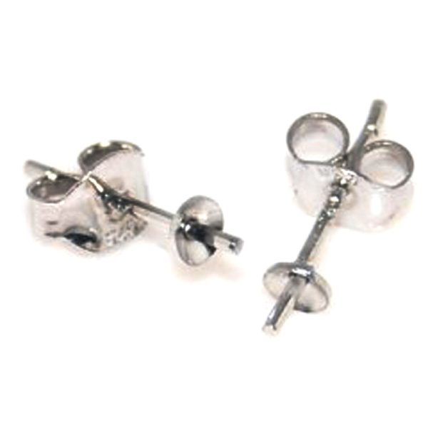 Wholesale Rhodium Plated 925 Silver Earring Pin with Butterfly Post