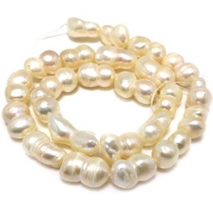 16 inches 13-20mm Natural White Peanut Baroque Pearls Loose Strand