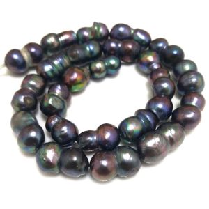 16 inches 13-20mm Black Natural Peanut Baroque Pearls Loose Strand