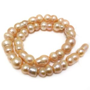 16 inches 13-20mm Natural Pink Peanut Baroque Pearls Loose Strand