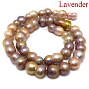16 inches 13-20mm Natural Lavender Peanut Baroque Pearls Loose Strand