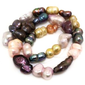 16 inches 13-20mm Multicolor Natural Peanut Baroque Pearls Loose Strand