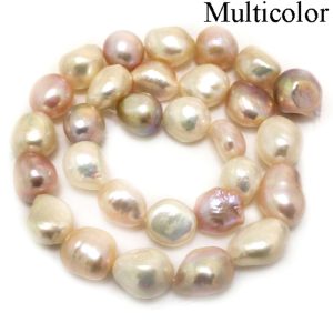 16 inches AA+ 12-16mm Natural Double Color Baroque Pearls Loose Strand