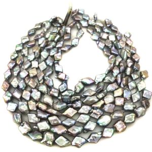 16 inches 12x20mm Dark Gray Natural Rhombus Baroque Star Pearls Loose Strand