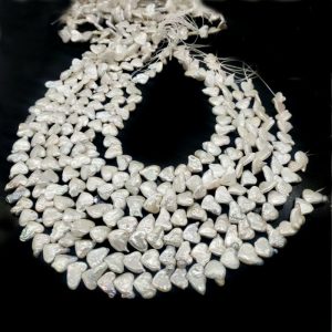 Wholesale 16 inches 13-16mm Natural White Heart Shaped Baroque Pearls Loose Strand