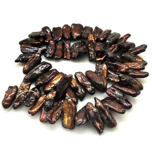 16 inches 18-20mm Coffee Cender Drilled Large Baroque Biwa Pearls Loose Strand