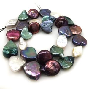 16 inches 10-14mm Multicolor Mixed Style Coin Pearls Loose Strand