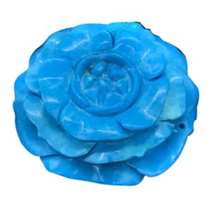 Wholesale Blue Triple Layered Rose Flower Carved Large Turquoise Charm Pendant