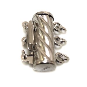 Wholesale 12x27mm 3 Rows White Gold Filled Screw Jewelry Clasp