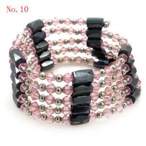 36 inches Pink Facet Crystal Bead Magnetic Multifunctional Wrap Bracelet