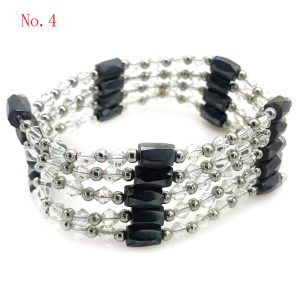 36 inches White Facet Crystal Bead Magnetic Multifunctional Wrap Bracelet