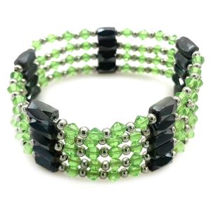 36 inches Green Crystal Beaded Multifunctional Magnetic Bracelet