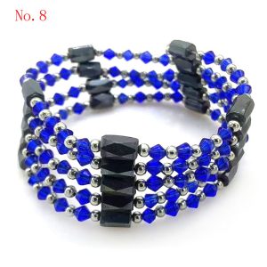 36 inches Dark Blue Crystal Beaded Multifunctional Magnetic Bracelet