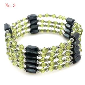 36 inches Light Green Crystal Beaded Multifunctional Magnetic Bracelet