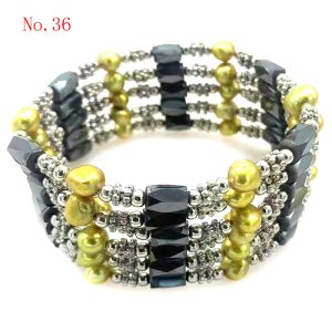 36 inches Yellow Gold Natural Baroque Pearl Multifunctional Magnetic Bracelet