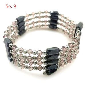 36 inches Wine Crystal Beaded Multifunctional Magnetic Bracelet