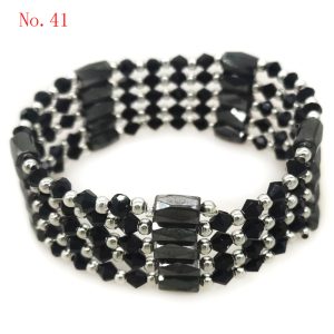 36 inches Black Facet Crystal Bead Magnetic Multifunctional Wrap Bracelet