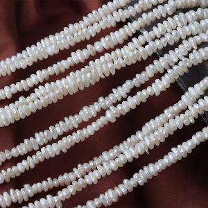 Wholesale 16 inches 4-7mm Natural White Wild Baroque Keshi Pearls Loose Strand