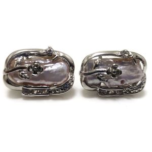 Wholesale 13x20mm Natural Lavender Baroque Pearl Stud Earring