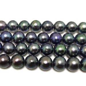 16 inches 7-8mm AA+ Peacock Natural Round Pearls Loose Strand