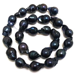16 inches 18-22mm Black Natural Baroque Pearls Loose Strand