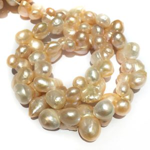 16 inches 10-20mm Natural Pink Vertically Drilled Peanut Pearls Loose Strand