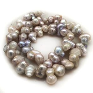 16 inches 10-20mm Natural Lavender Vertically Drilled Peanut Pearls Loose Strand