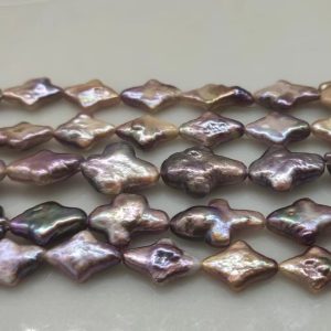 16 inches 10x15mm Natural Lavender Flat Baroque Star Pearls Loose Strand
